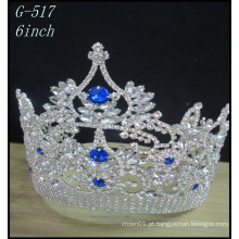 Atacado Casamento Prata jóias Tiara crianças princesa coloridas coroas